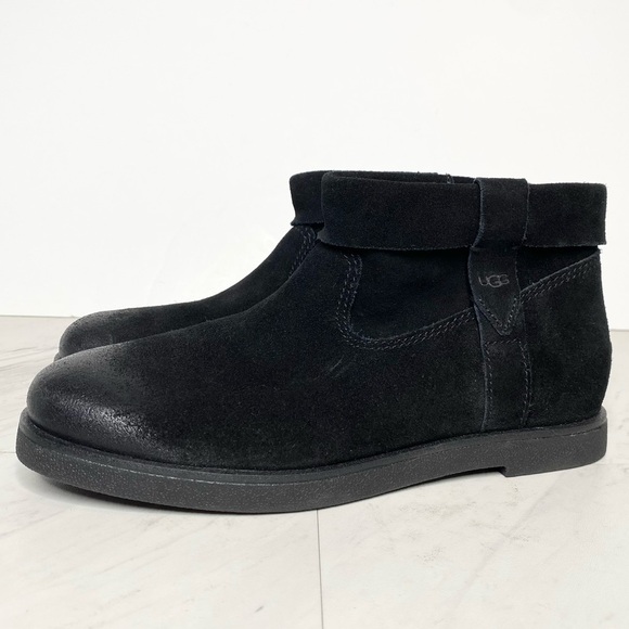 New! UGG Josefene Black Suede Mini Boot 6 - Picture 1 of 14